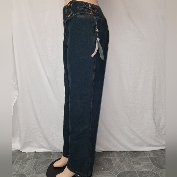 Vintage Harve Benard by benard Holtzman Dark Blue Straight Leg Jeans Size 14 - Picture 7 of 17